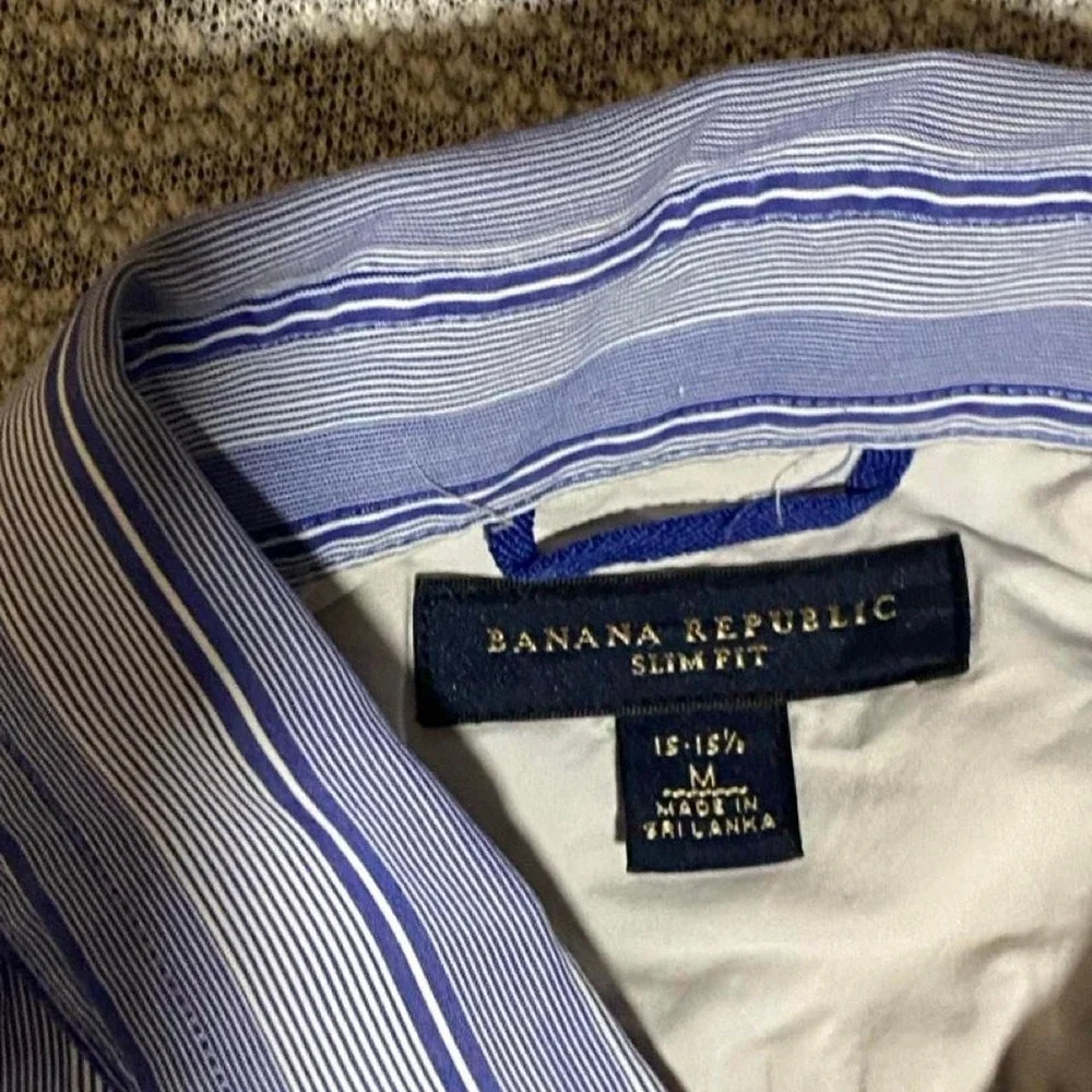 Banana Republic Blue Striped Long Sleeve Button Down Shirt men M. SKU-B264
